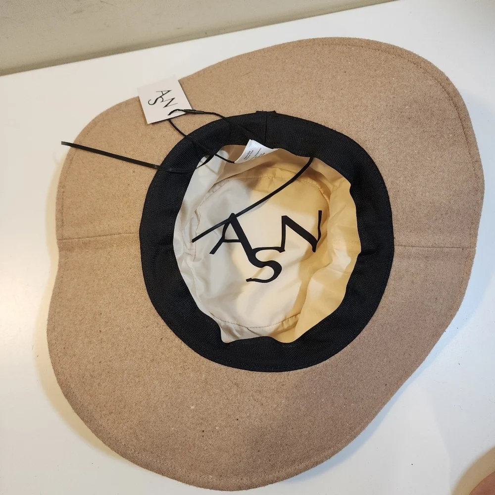 ASN Beige Wide Brim Hat OS